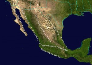 Mappa geografica del Messico